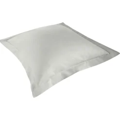 Taie d'oreiller à volant uni gris 63x63cm