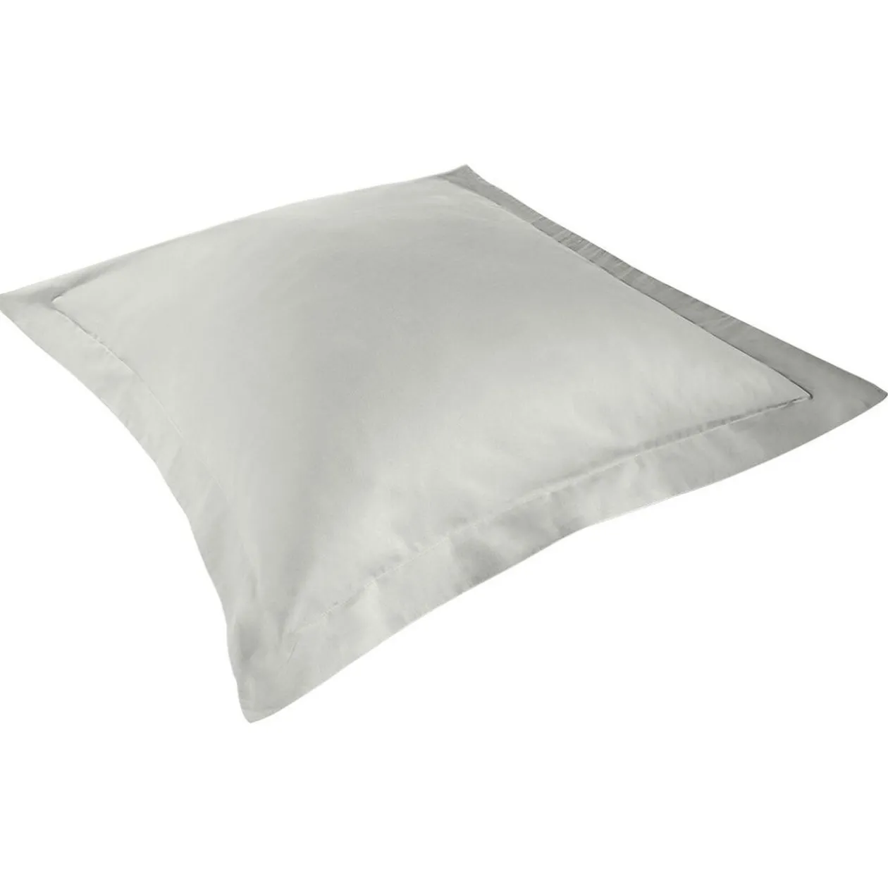 Taie d'oreiller à volant uni gris 63x63cm