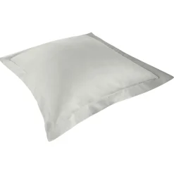 Taie d'oreiller à volant uni gris 50x70cm