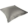 Taie d'oreiller à volant uni gris foncé 63x63cm