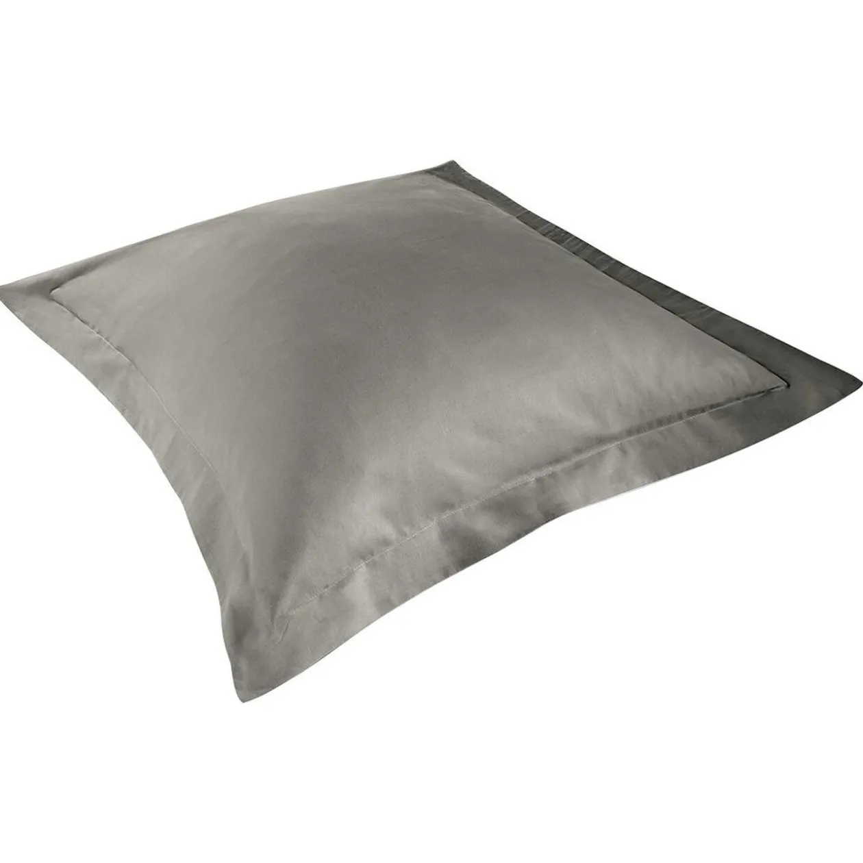Taie d'oreiller à volant uni gris foncé 63x63cm