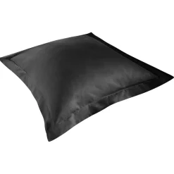 Taie d'oreiller à volant uni noir 50x70cm