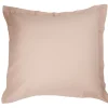 Taie d'oreiller carrée à volants plats unie rose saumon