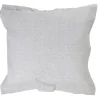 Taie d'oreiller carrée à volant imprimée blanc et gris