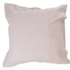 Taie d'oreiller carrée à volant unie rose clair