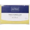 Taie d'oreiller carrée unie jaune