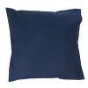 Taie d'oreiller carrée unie bleu foncé