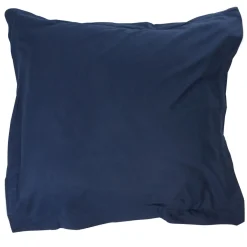 Taie d'oreiller carrée unie bleue