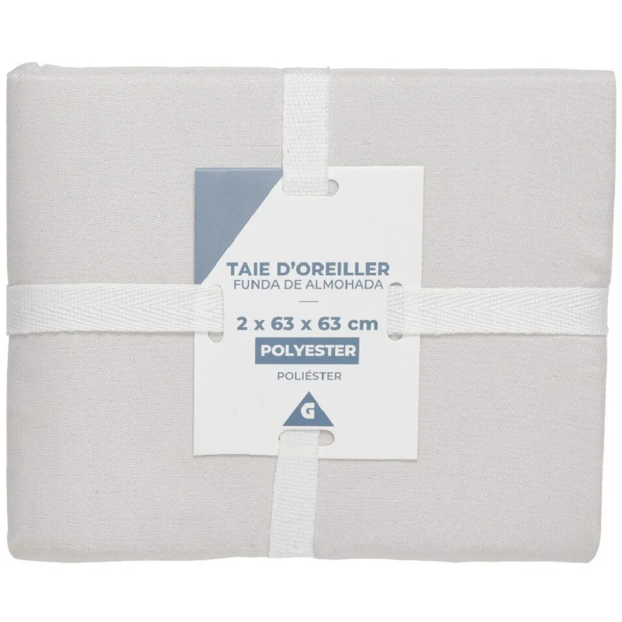 Taie d'oreiller carrée unie x2