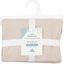 Taie d'oreiller en coton rose 70x50 cm