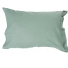 Taie d'oreiller rectangulaire à volant unie vert