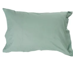 Taie d'oreiller rectangulaire à volant unie vert