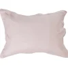 Taie d'oreiller rectangulaire à volant unie rose clair