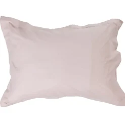 Taie d'oreiller rectangulaire à volant unie rose clair