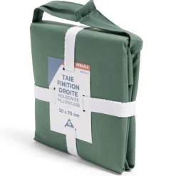 Taie d'oreiller 50x70cm 100% coton percale finition droite vert