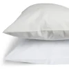 Taie d'oreiller 63x63cm polycoton finition droite blanc