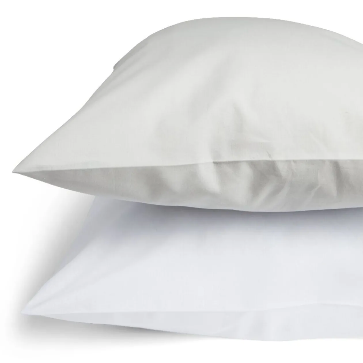 Taie d'oreiller 50x70cm polycoton finition droite gris