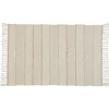 Tapis à franges motif chevron beige