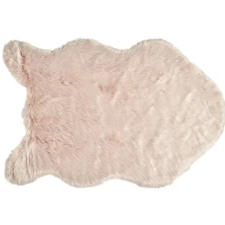 Tapis à poils longs Furcy rose poudré