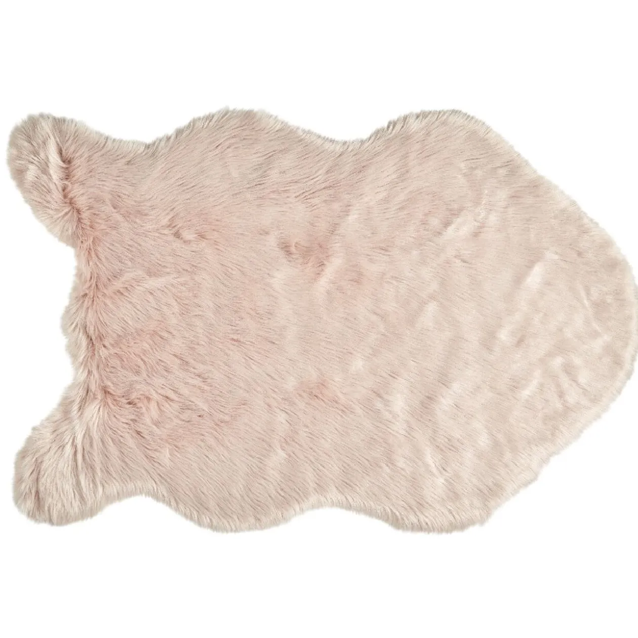 Tapis à poils longs Furcy rose poudré