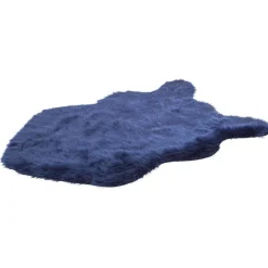 Tapis à poils longs Furcy bleu nuit