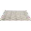 Tapis à pompons multicolores motif losange noir