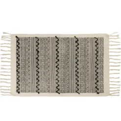 Tapis berbère Influence blanc motif flèches noir