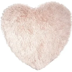 Tapis coeur effet fourrure rose ou beige 60x60cm
