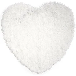 Tapis coeur effet fourrure rose ou beige 60x60cm