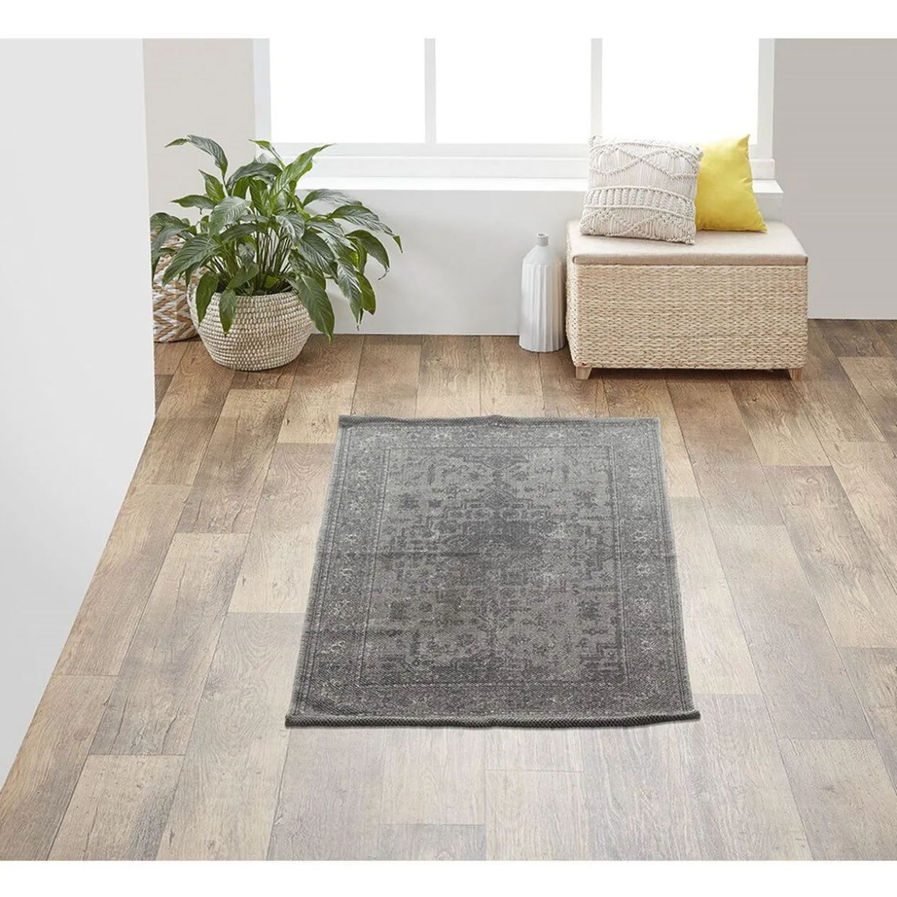 Tapis déco vintage en coton et polyester