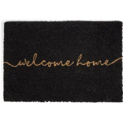 Tapis d'entrée intérieur grattant Welcome Home 40x60cm coco et PVC noir