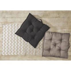 Tapis en coton Zebra motif zig zag argenté et beige