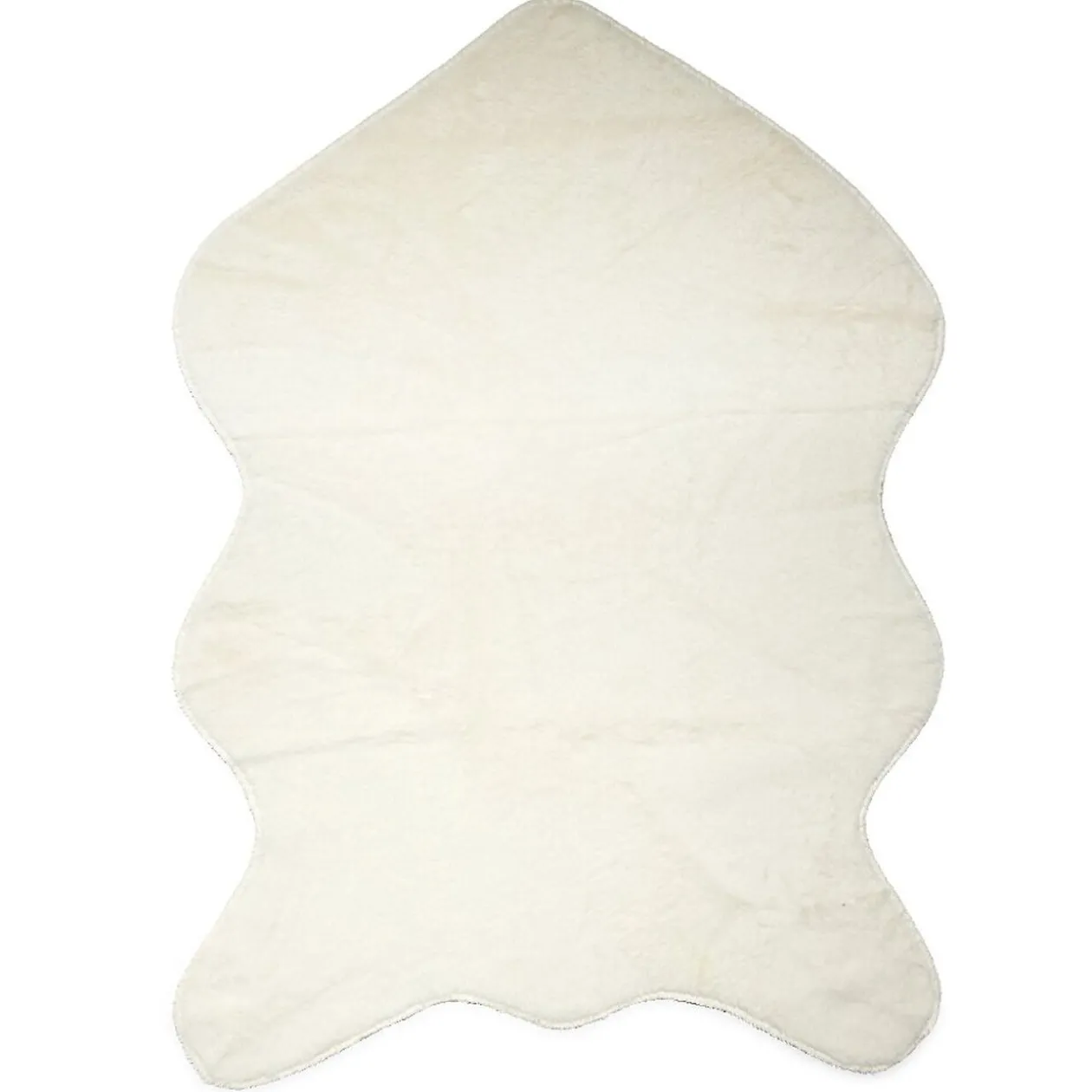 Tapis fausse fourrure blanc cassé 60x90cm