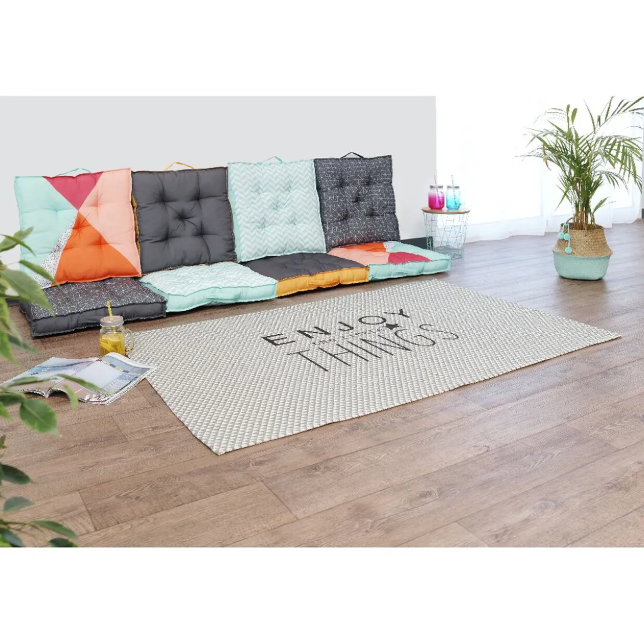 Tapis géométrique "Enjoy the little things"