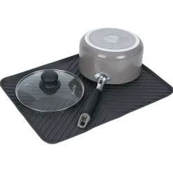 Tapis égouttoir en plastique rainuré gris - L.40xl.30cm