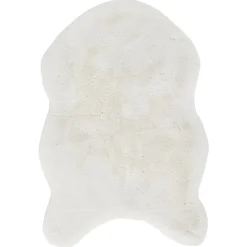 Tapis imitation fourrure beige 60x90cm