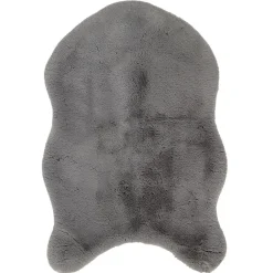 Tapis imitation fourrure gris 60x90cm