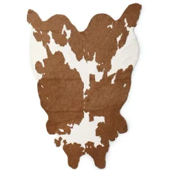 Tapis imitation peau de vache Vially marron et blanc