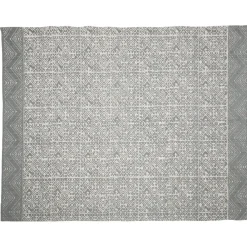 Tapis imprimé design géométrique blanc et gris