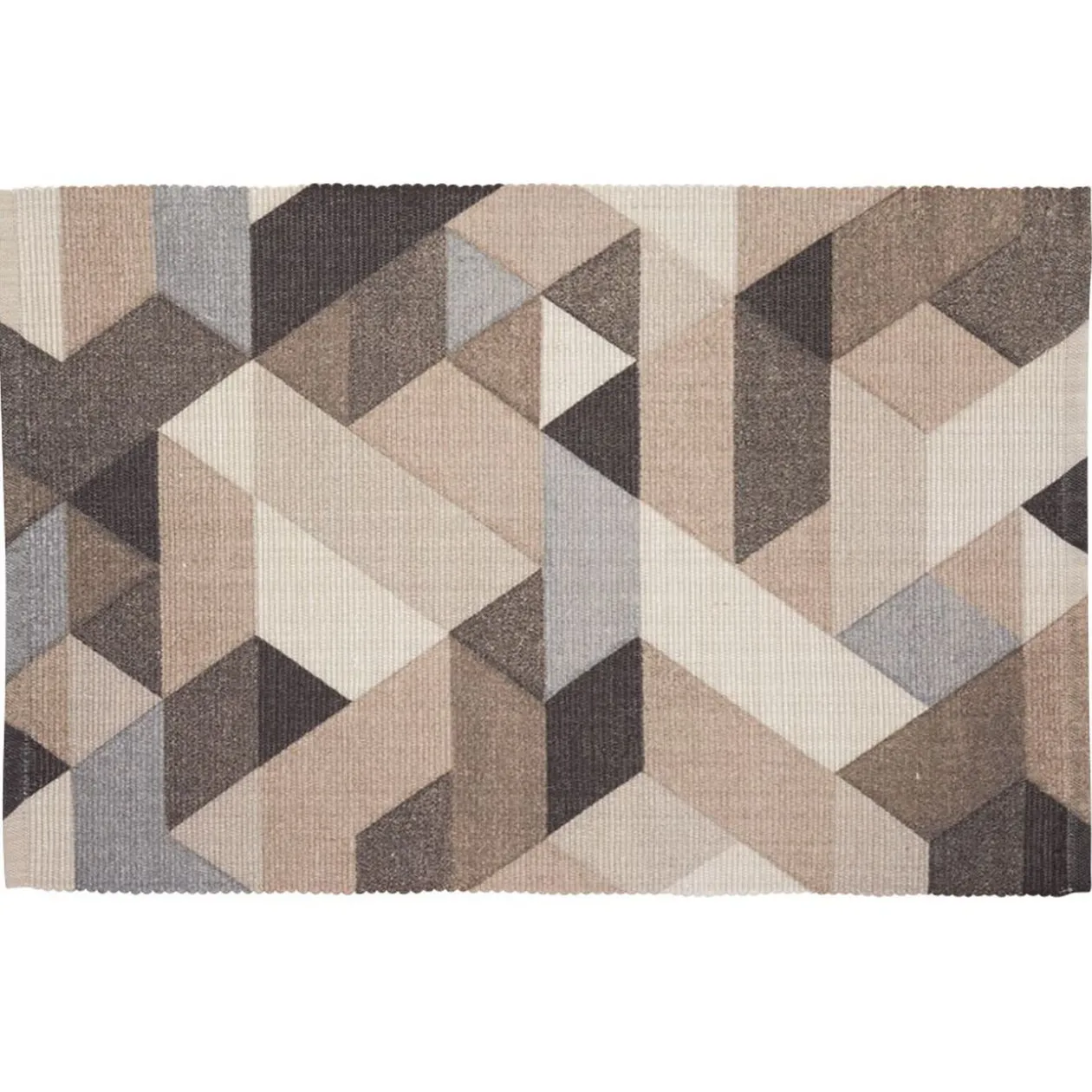 Tapis imprimé design géométrique plastique recyclé 60x90 cm