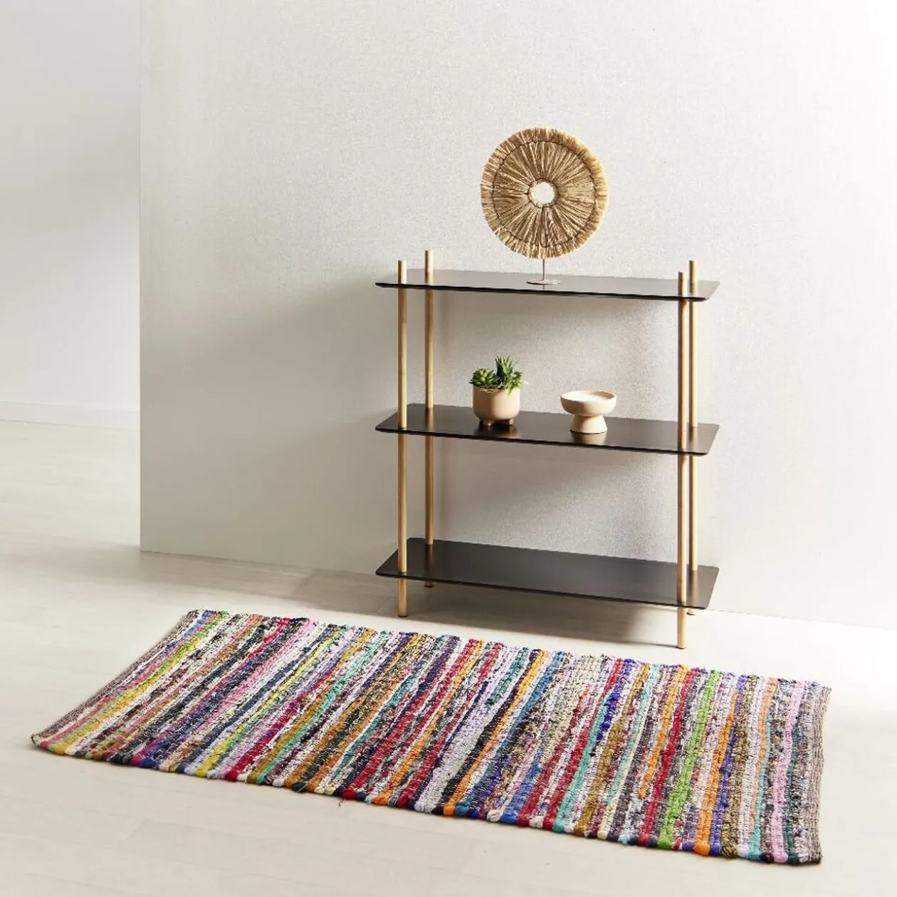 Tapis jacquard 140x70cm coton multicolore