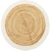 Tapis jute et coton Ø120cm blanc