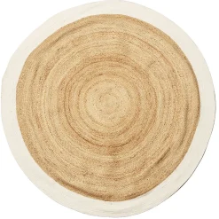 Tapis jute et coton Ø180cm blanc