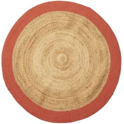 Tapis jute et coton Ø120cm terracotta