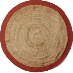 Tapis jute et coton Ø180cm terracotta