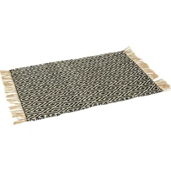 Tapis jute et coton 60x90 cm beige et noir
