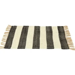 Tapis jute et coton 60x90 cm beige et noir