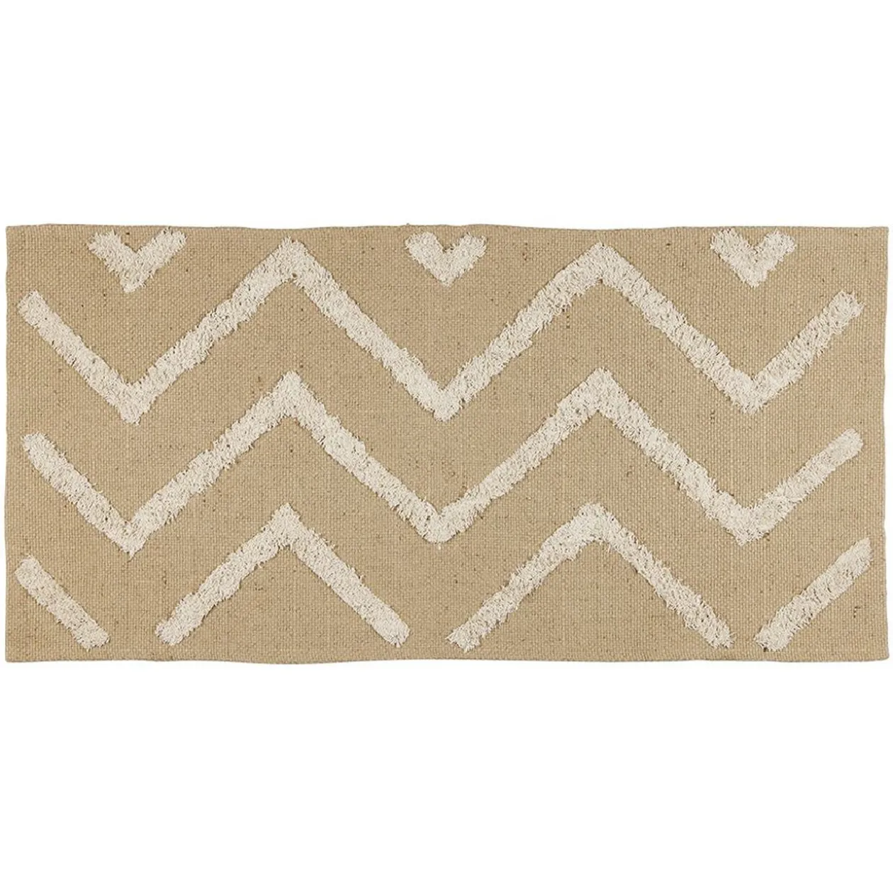 Tapis jute tufté jute et coton 140x70cm