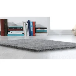 Tapis lavable uni gris anthracite