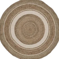 Tapis naturel tissé Jules naturel et blanc